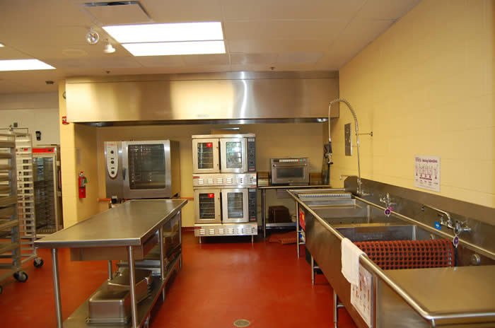Full service kitchen with hood system
