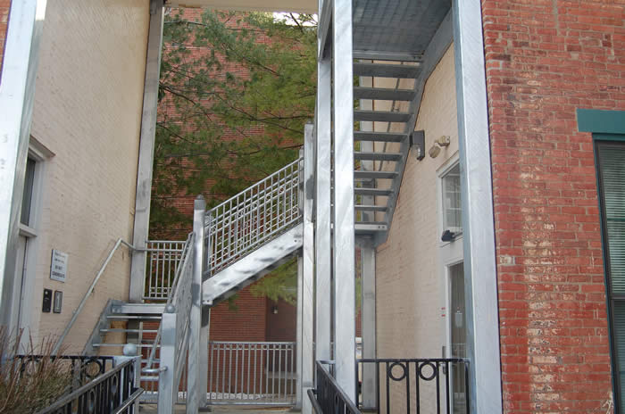 Exterior design built metal stairs